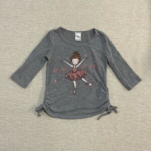 Gray Ballet Dancer Graphic Top for girls